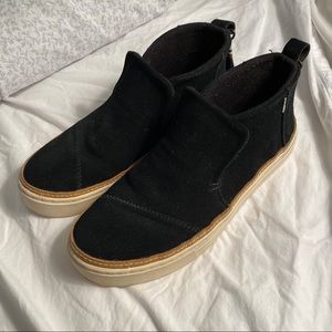 Black Suede Mid-rise Toms Sneakers